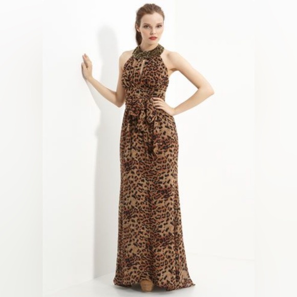 Rachel Zoe Dresses & Skirts - Rachel Zoe Brown Leopard Print Maxi Dress